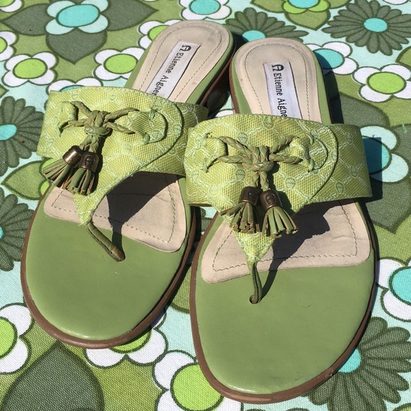 Etienne Aigner Monogram Tassel Flip Flop - Picture 4 of 10